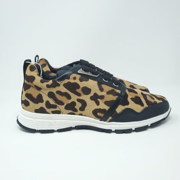 DSQUARED2 Spotted Leopard Print Leather Sneakers EU 38 - Picture 3 of 10